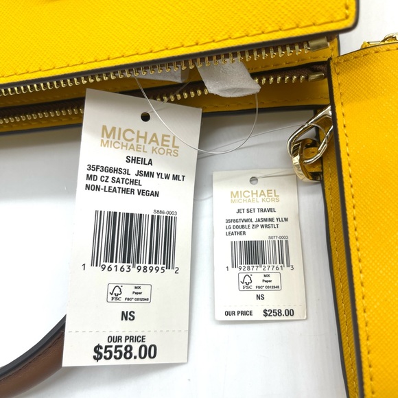 Michael Kors Sheila Medium Satchel Crossbody Bag & Double Zip Wallet Wristlet - Picture 12 of 12